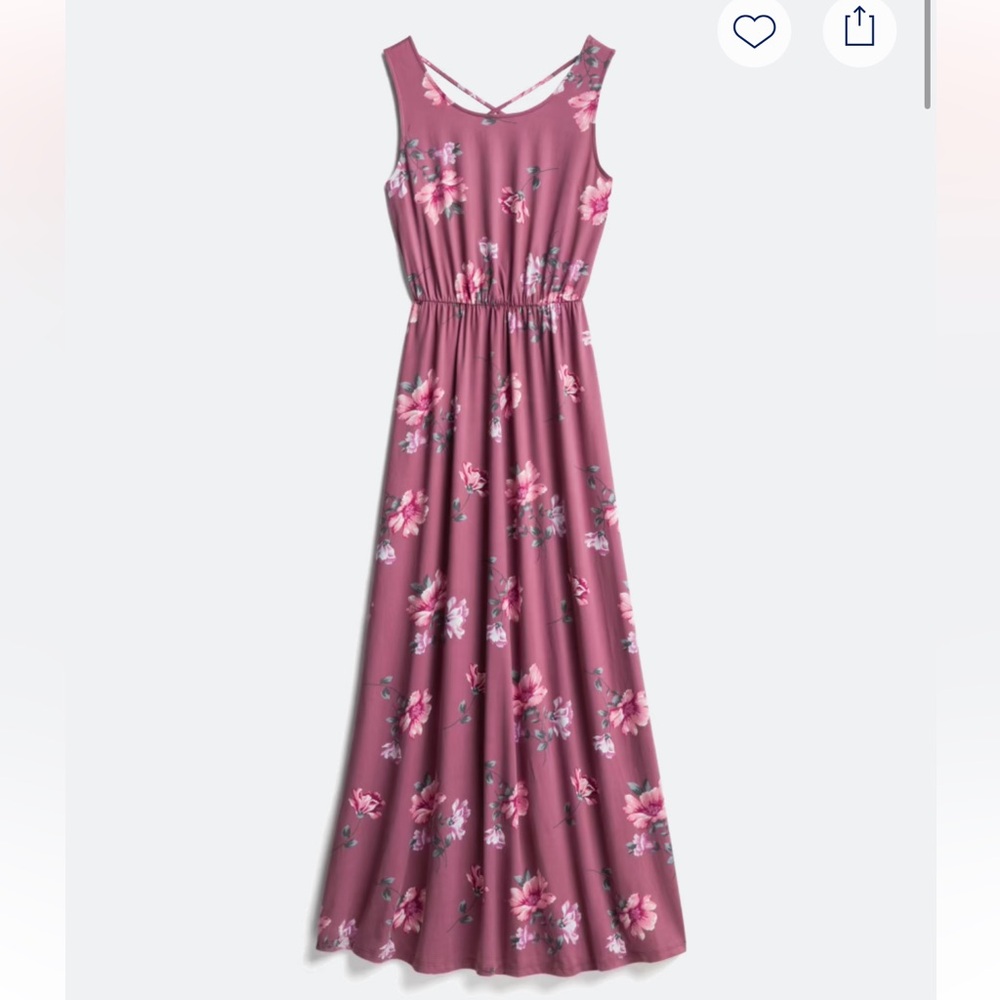 French Grey Women’s Large Blush Pink Floral Maxi Dress with Back Detail